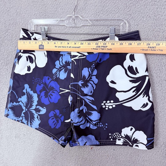 Beach Rays Board Shorts Womens 12 Blue Floral Hawaiian Swim Lined Quick Dry - Picture 6 of 10